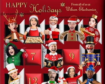 FUNNY 3D Countdown Calendar, Company Christmas Card, Caricature Christmas  Calendar, Silly Photo Xmas Company card, Funny Calendar