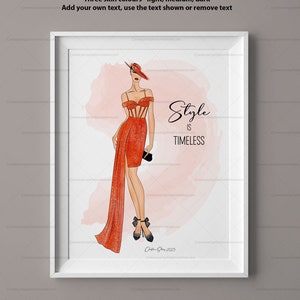 Regalo di illustrazione di moda, file digitale, regalo per amici, cancelleria per ragazze di moda, illustrazione di moda personalizzata, regalo personalizzato