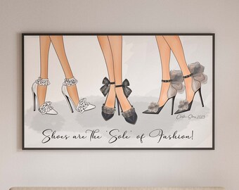 Gift for friend, Fashion shoes art, Fashion illustration,  Shoes fashion print, Fashion Wall Art,  Heels Print, Shoes Print, Fashion Poster,