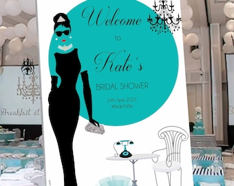 Tiffany Bridal Shower Welcome Sign, Bridal Shower Invitation, Tiffany Bridal Shower Decor, Bride and Co Party Supplies