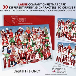 Zakelijke kerstkaarten, Funny Custom Company-kerstkaart, gepersonaliseerde kerstkaarten, 3D Holiday Card Company Business Office, cartoon