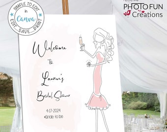 Doodle Bridal Shower Welcome Sign: Hand-Drawn Illustration (Digital Download)