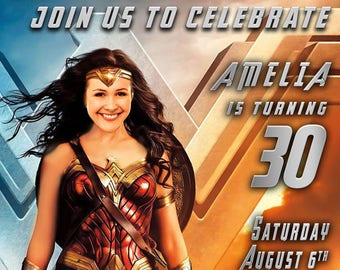 Wonder Woman Invite Etsy