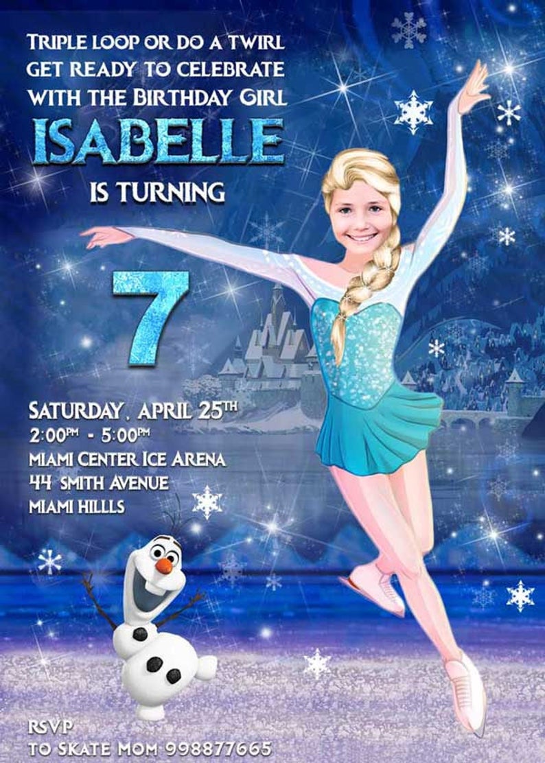 ice-skating invitation, girls ice-skating party, ice-skating,Your girl ice-Skating,Girl party image 1