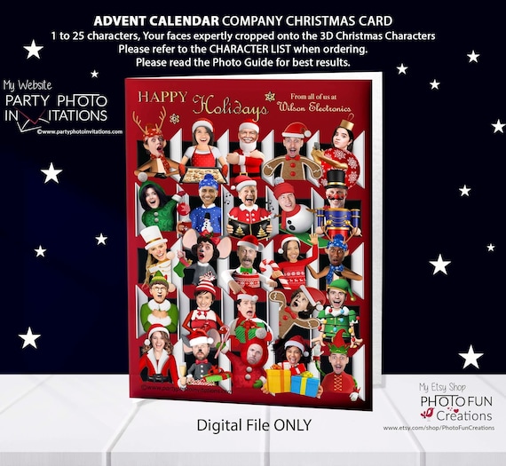 Christmas Advent Calendar, FUNNY 3D Countdown Calendar, Company Christmas  Card, Caricature Christmas Calendar, Company Card, Funny Calendar - Etsy