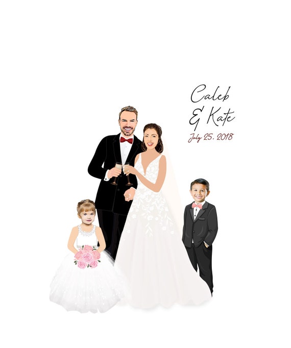 Guest book Alternative, Guestbook Photo Sign, Guestbook Sign, Illustrated Portrait, Wedding Portrait, Portrait Guestbook, Guest Sign-In Il_570xn
