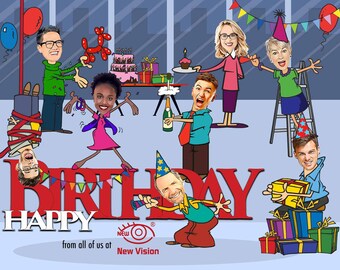 Happy Birthday Boss From All Of Us Group Birthday From All Of Us Card Boss Birthday Card Custom - Etsy