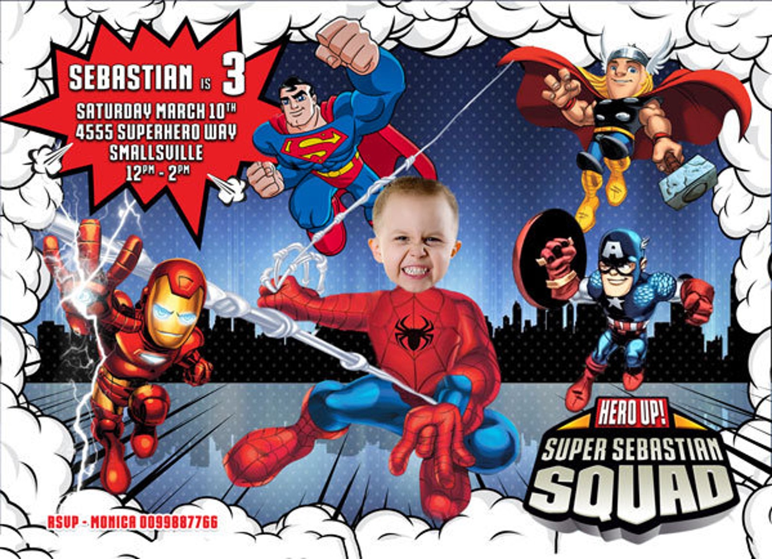 SPIDERMAN GeburtstagsEinladung mit Photo/Spiderman Etsy
