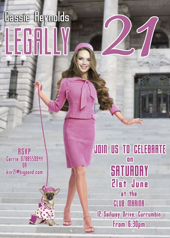 21st Birthday, female 21st birthday, Legally Blonde 21st birthday, Legally blonde invitation, Funny 21st birthday invitation, Legally Blonde Il_570xn