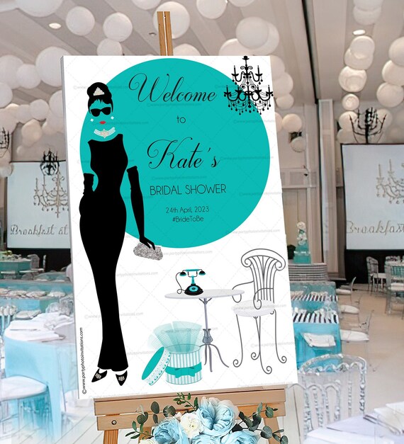 Custom Blue Bridal Shower Welcome Sign Template, Bride & Co. Invitation, Blue Bridal Shower Decor, Bridal shower favour bags,Vintage Blue Il_570xn