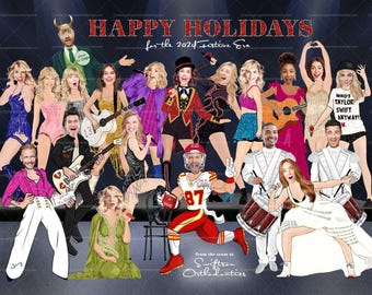 Funny Christmas Card, Festive Eras Style (Custom Faces & Pets)