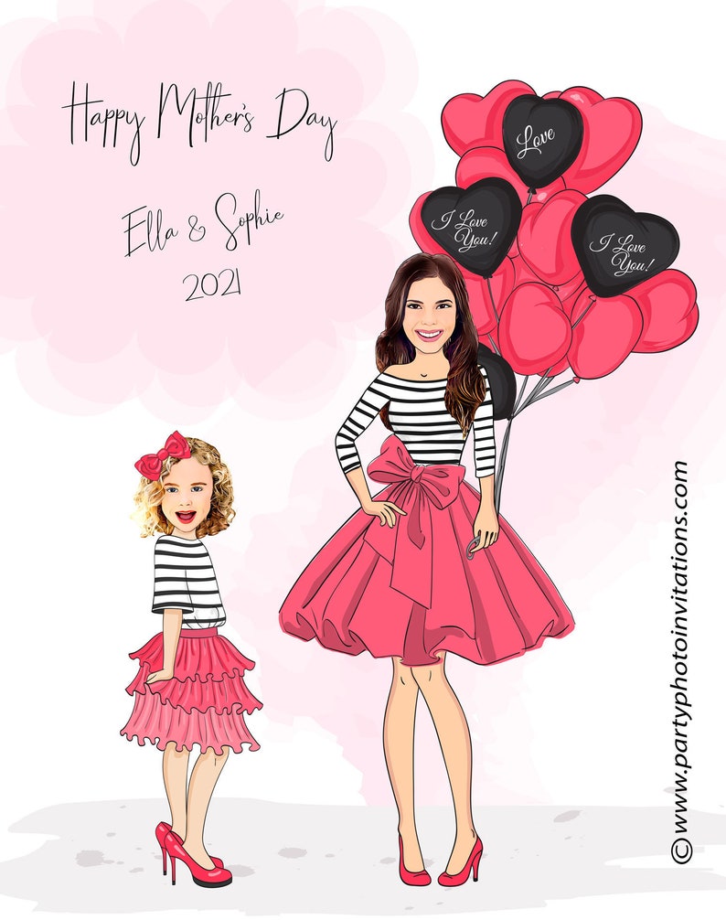 Personalized Mother and Daughter Wall Art Gift for Mommum & Etsy