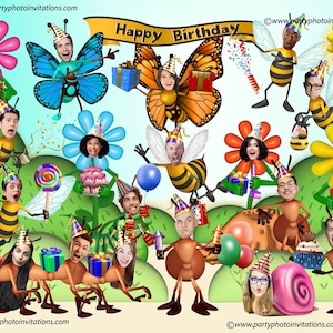 Groep Verjaardag grappige insectenkaart, 3D Bedrijf Verjaardagskaart, Van het Personeel Verjaardagskaart, Zakelijke Verjaardagskaart, Groep Bedrijf Verjaardagskaart