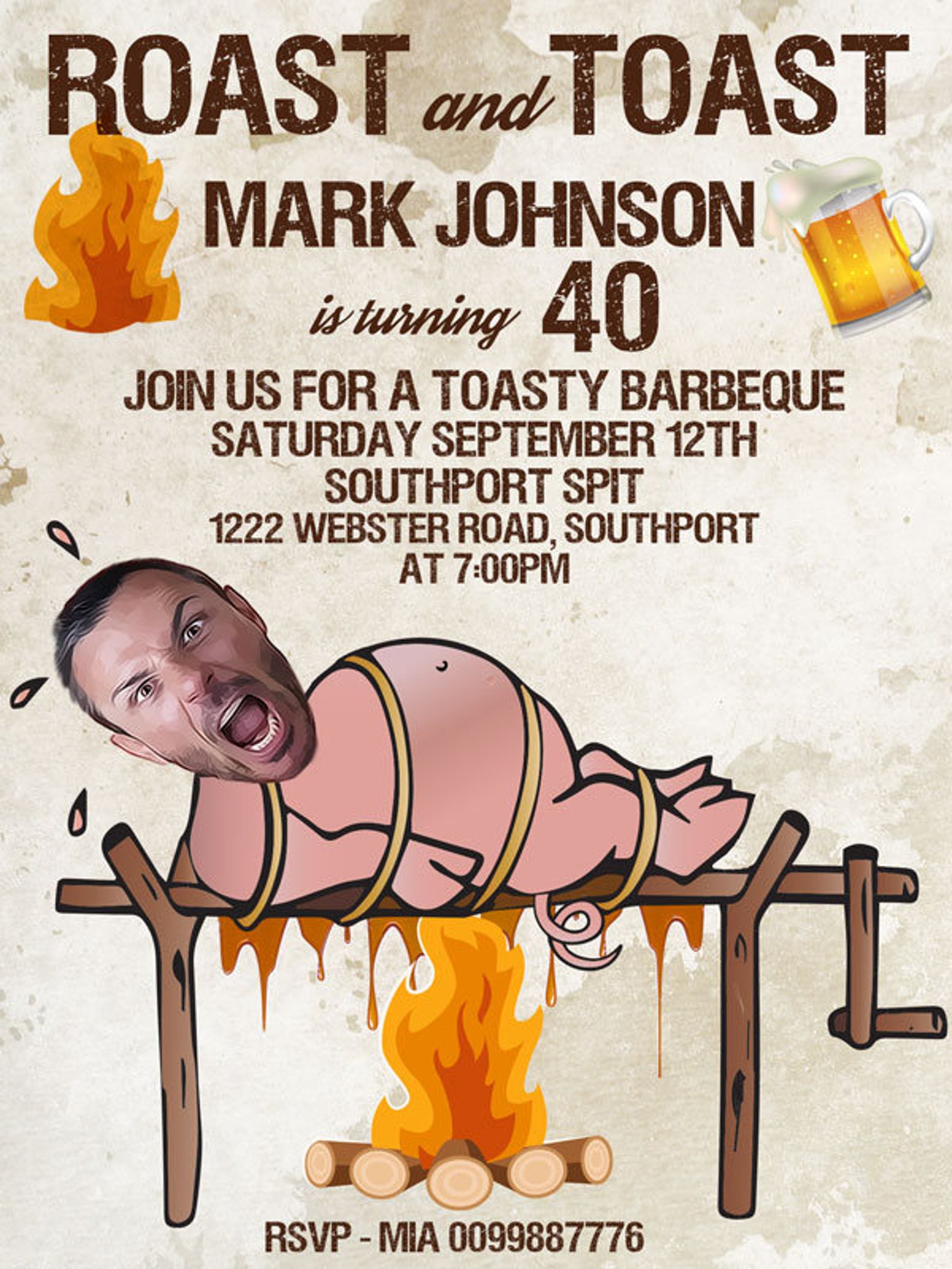 Roast and Toast Birthday Invitation Adult 21st 30th 40th 50th Etsy