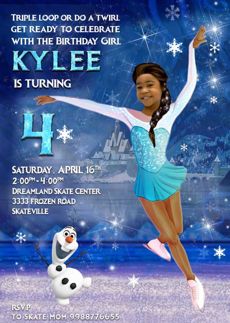 ice-skating invitation, girls ice-skating party, ice-skating,Your girl ice-Skating,Girl party image 4