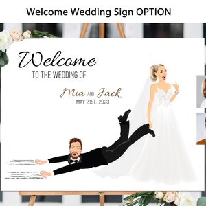 Signo del libro de visitas de la boda, Novia arrastrando al novio, Tablero de registro de invitados divertido, Novia tirando del novio-Libro de visitas Alternativa, boda divertida de dibujos animados