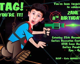 Funny boys photo Invitation, party, Boys Birthday Party Invitation - Personalized with your photo, Boys  Invitations,  recreational