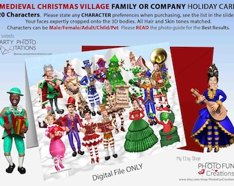 Grinch Christmas Photo Card - Personalized 18th Century Village Design