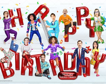 Group Birthday Company Card,Birthday Fun Family Card,Silly Happy Birthday,Funny Birthday Card,Custom Happy Birthday,Corporate Happy Birthday