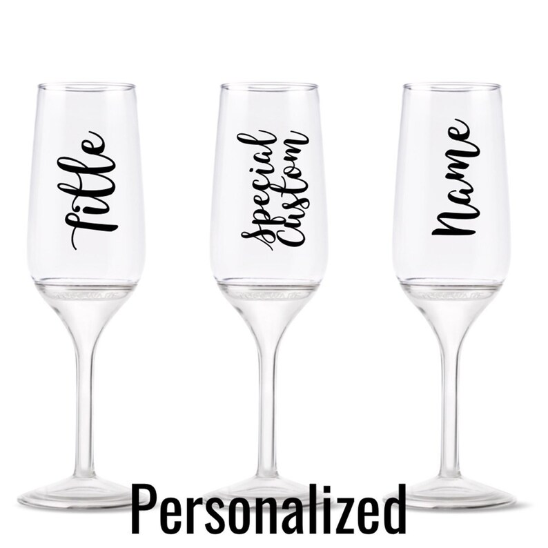 Personalized PLASTIC Champagne Flutes Bridal Shower Glasses Etsy