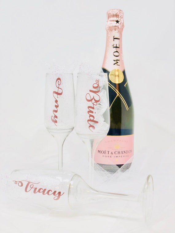 Personalized Plastic Champagne Flutes