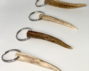 ONE Hand Crafted Real Antler Keychain