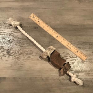 Knotty Antler Dog Toy, 100% Natural Elk Antler & Cotton Rope **Oregon Antler Works**
