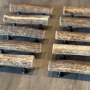 4.5”-5” Real Natural Elk Antler Cabinet Handle, Drawer Pulls (1 Each) **Oregon Antler Works**