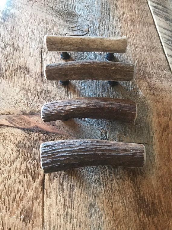 4 55 Real Natural Elk Deer Antler Cabinet Handle Drawer Etsy