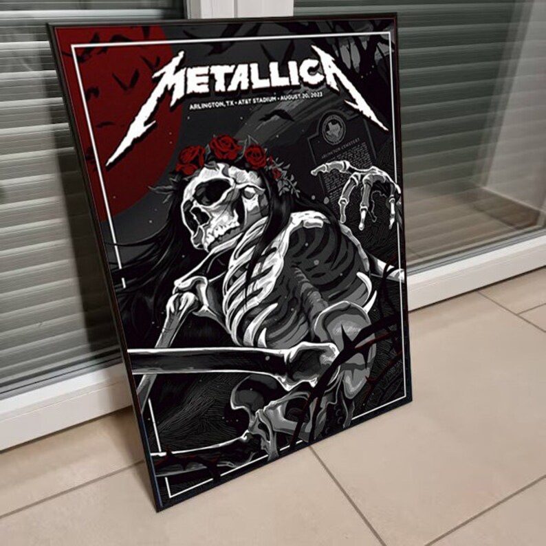Metallica August 20 2023 AT&T Stadium Arlington TX Poster Etsy