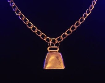 MORE COW BELL Gold Chain Necklace