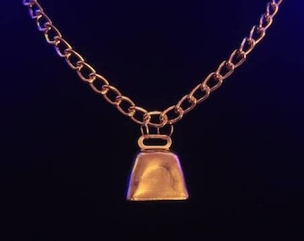 MORE COW BELL Gold Chain Necklace