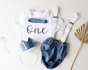 Boy's cake smash outfit | baby boy | First birthday outfit