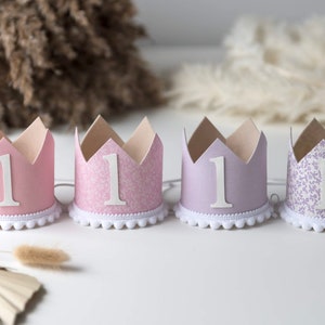 Girls first birthday crown | First birthday party | cake smash prop, Baby birthday crown, party hat, pink party