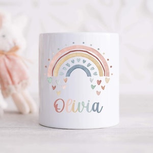 Personalised money box, Rainbow design, Children’s gifts, rainbow room decor