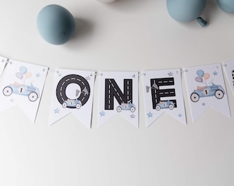Racing Theme First Birthday Bunting: Birthday Banner
