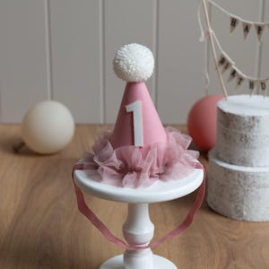 Dusky Rose Pink Baby Girl Birthday Dress, Cake Smash Outfit, First Birthday Tutu bild 8
