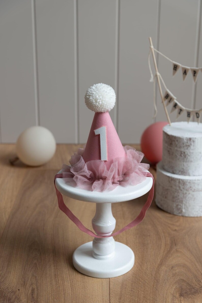 Dusky Rose Pink Baby Girl Birthday Dress, Cake Smash Outfit, First Birthday Tutu bild 8