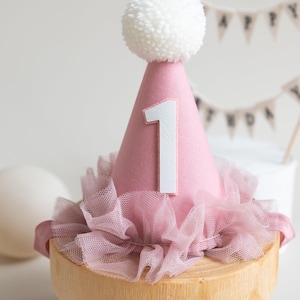 Dusky Rose Pink Baby Girl Birthday Dress, Cake Smash Outfit, First Birthday Tutu bild 7