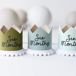 Half birthday crown, 6 month milestone props, sitter session props, Six  months, Green