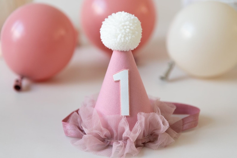 Dusky Rose Pink Baby Girl Birthday Dress, Cake Smash Outfit, First Birthday Tutu bild 3