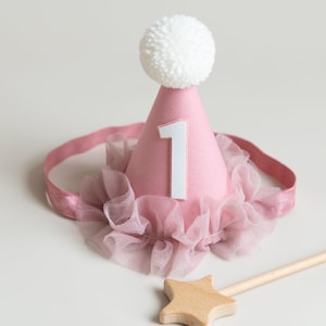 Dusky Rose Pink Baby Girl Birthday Dress, Cake Smash Outfit, First Birthday Tutu bild 2