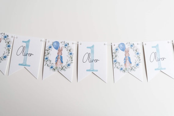 Personalised Peter Rabbit 1st Birthday Bunting | First Birthday banner