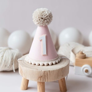 1st Birthday hat | Cake Smash Prop | Birthday party hat | Pink