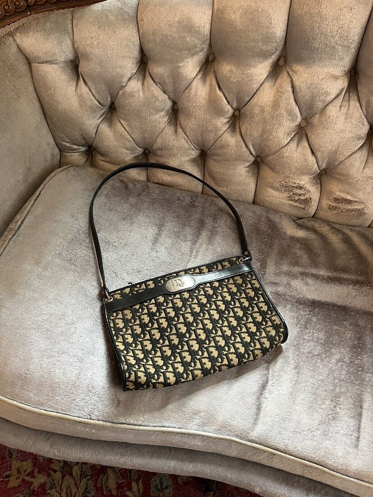 Vintage Dior Monogram Evening Bag