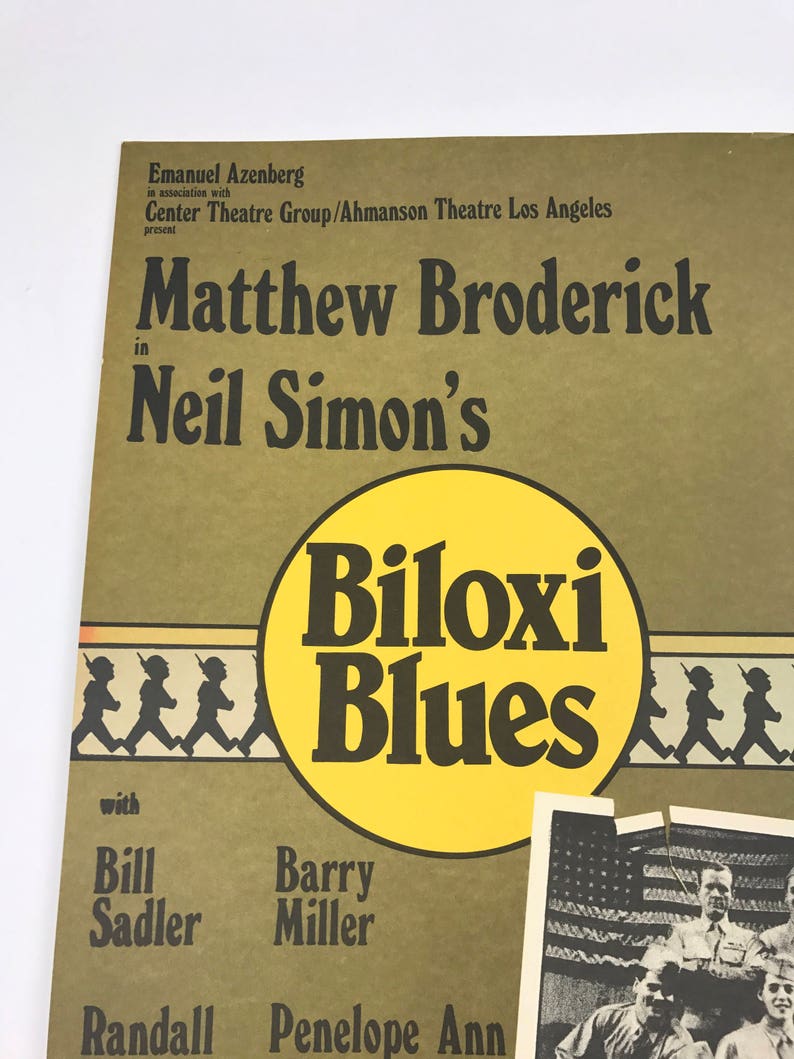 Biloxi Blues Broadway Play Matthew Broderick Window Card Advertisement 1985  dexis-iberica Prints Art & Collectibles