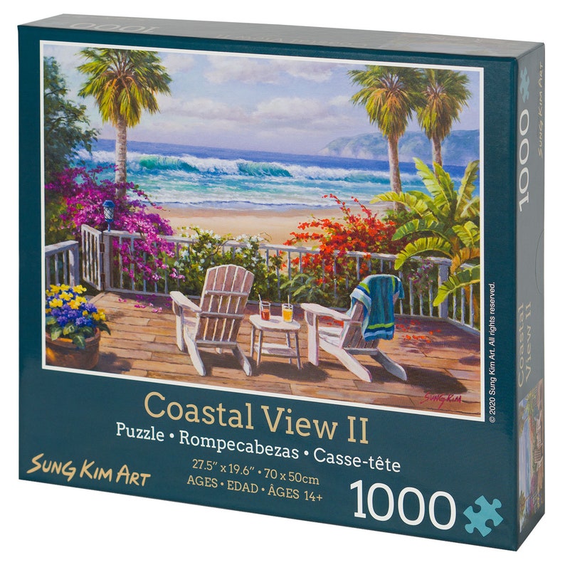 Sung Kim Art 1000 Piece Jigsaw Puzzle For Adults - Coastal Cottage View Landscape Oil Painting, Premium Thick Pieces - View #11