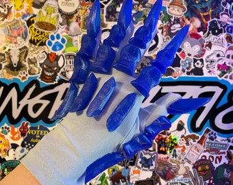 Bone Claws - Light Blue Gloves + Blue Bones