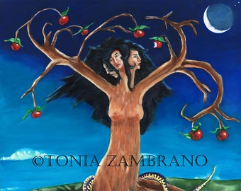 Dark Moon Lilith, Fine Art Reproduction of Oil on Canvas, Limited Edition Print (giclee or archival photo paper)