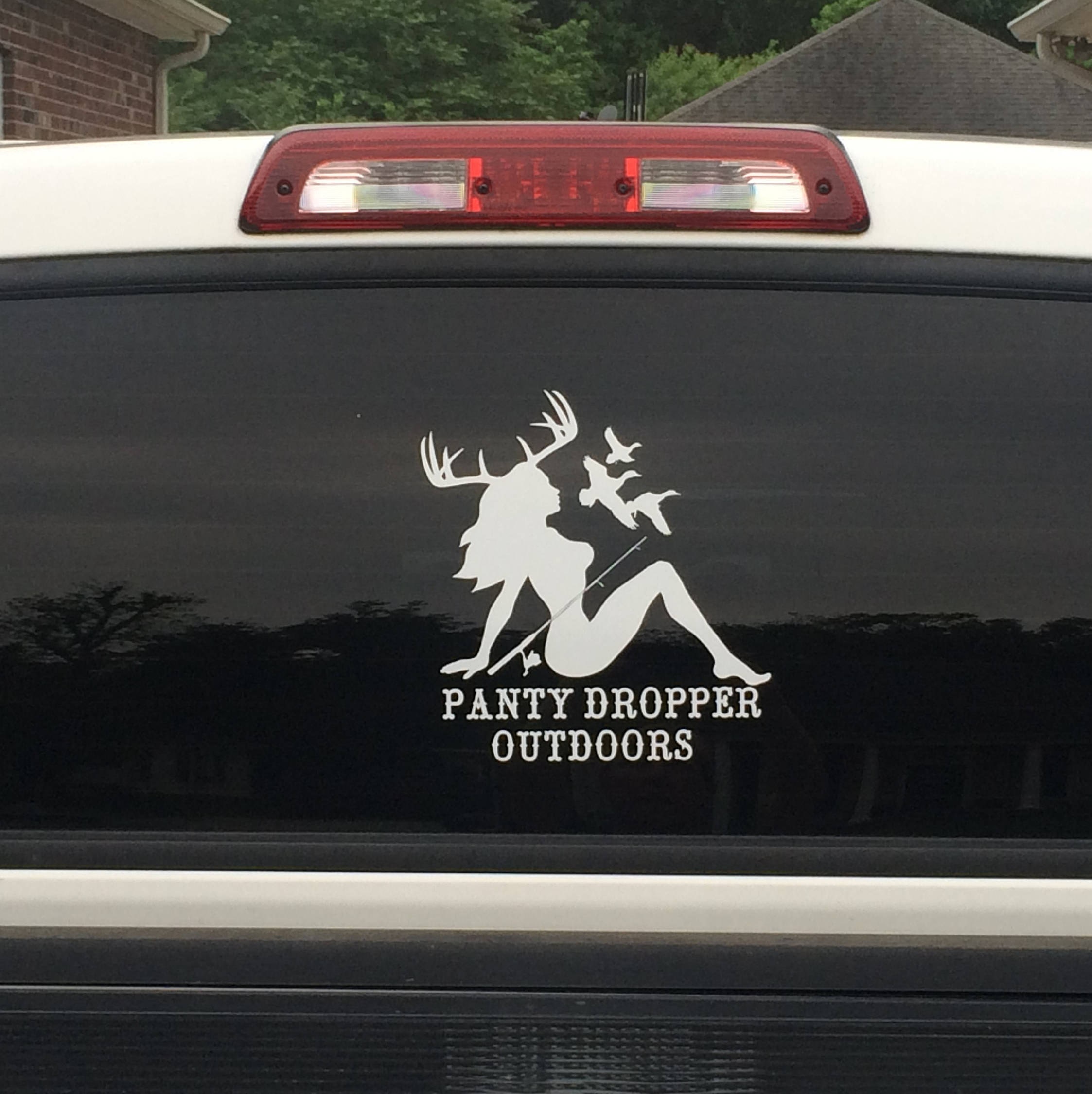 Panty Dropper Sticker - 4x4 Inch Die Cut Vinyl Decal, Self Adhesive, Made In USA (2 Pack)